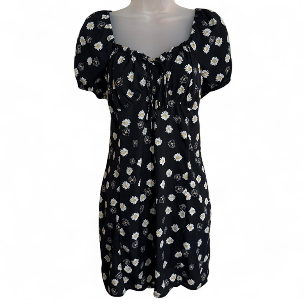 BP Black Mini Dress with White Floral Pattern